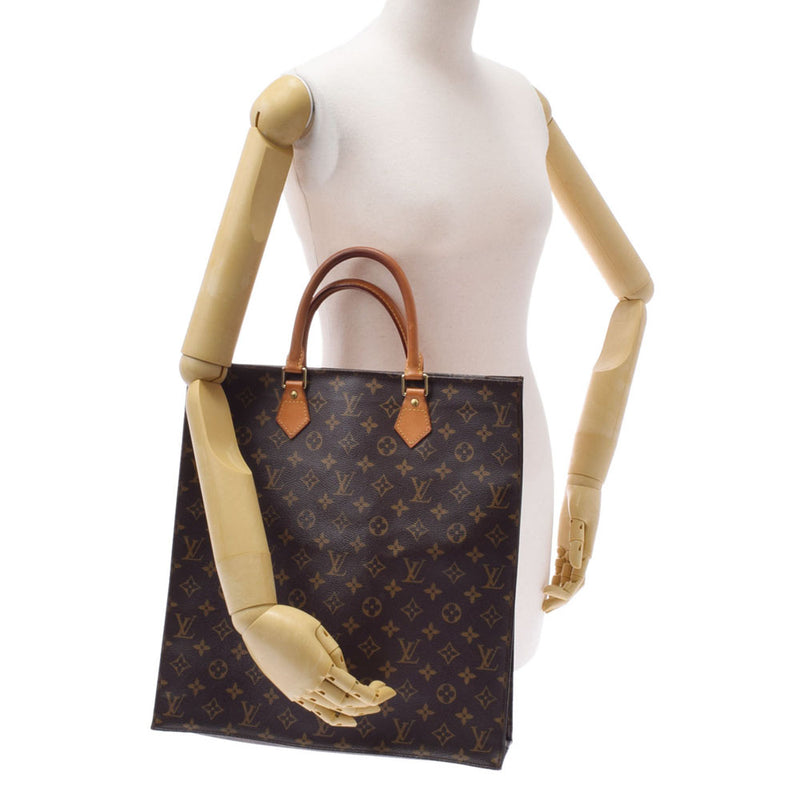 LOUIS VUITTON Louis Vuitton Monogram Sack Plastic Brown M51140 Unisex Monogram Canvas Tote Bag B Rank used Ginzo