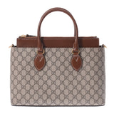 GUCCI Gucci GG Sprem 2WAY Small Brown Gold Bracket 409534 Ladies GG Sprem Canvas PVC Leather Tote Bag A Rank used Ginzo