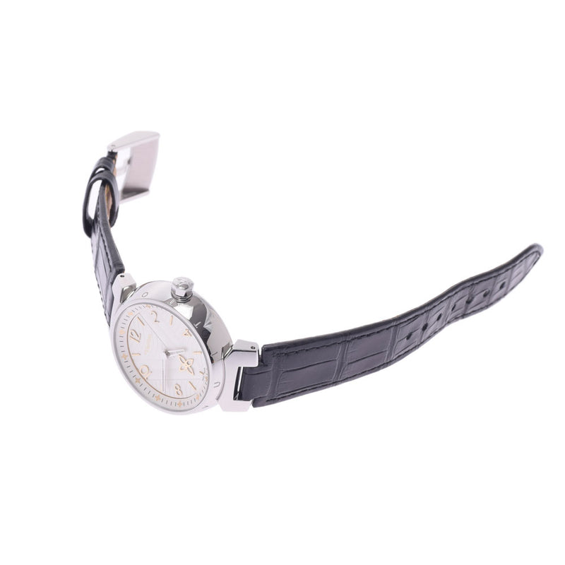 LOUIS VUITTON Louis Vuitton Tambour QA092 Boys SS/Leather Watch Quartz White Dial A Rank used Ginzo