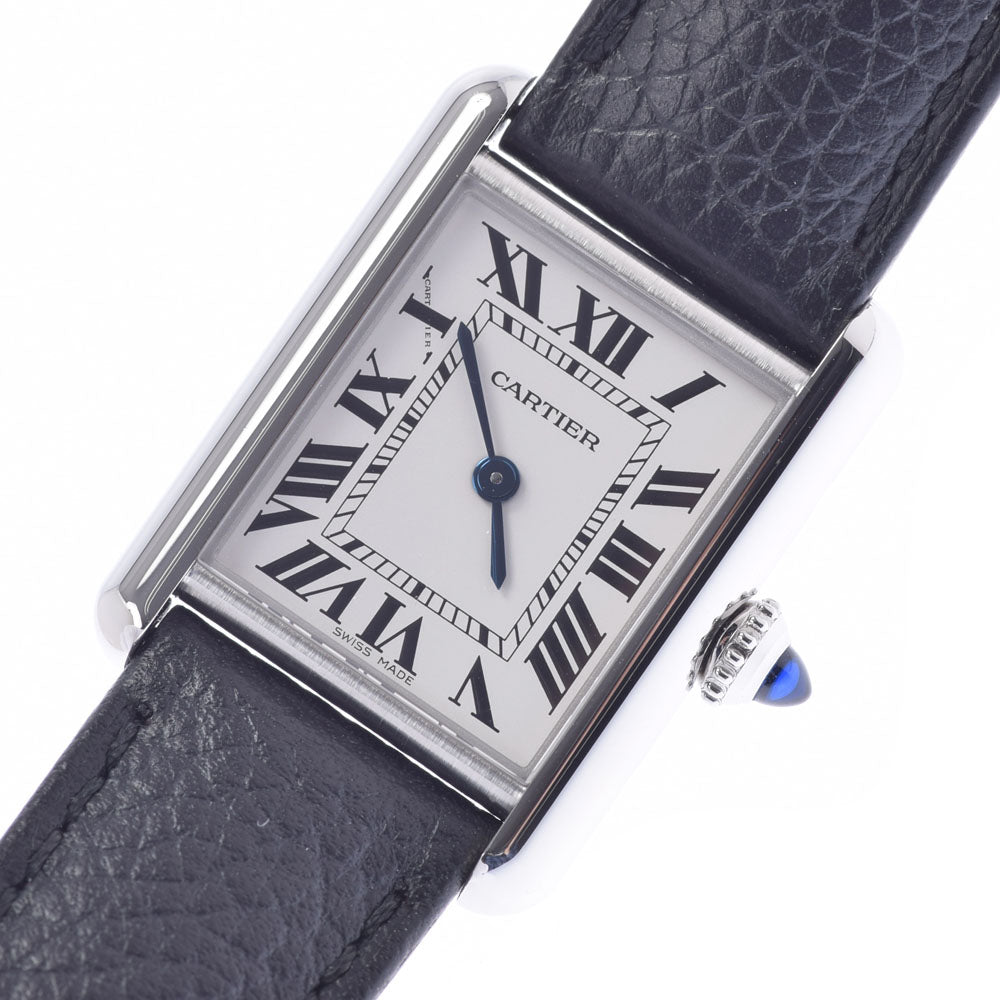 CARTIER カルティエ タンク マスト SM WSTA0042 レディース SS/革 腕時計 クオーツ シルバー文字盤 Aランク 中古 銀蔵