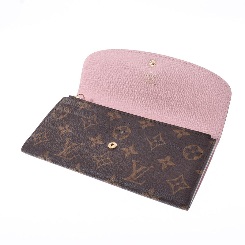 路易·威登（Louis Vuitton）路易斯·威登（Louis Vuitton）会标Portofoyille Emily Rose Ballerine M61289女士会标字符帆布钱包，二手Ginzo