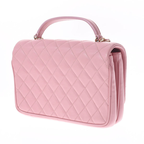 CHANEL Chanel Matrasse Chain Shoulder Bag Pink Gold Bracket A57043 Ladies Lambskin 2WAY Bag A Rank used Ginzo