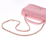 香奈儿香奈儿Matrasse连锁肩袋粉红色的金支架A57043女士Lambskin 2way Bag A RANK使用Ginzo