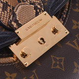 LOUIS VUITTON Louis Vuitton Monogram Missim Marriage Boling SP Order Navy Blue Ladies Crocodile Python Handbag A Rank Used Ginzo