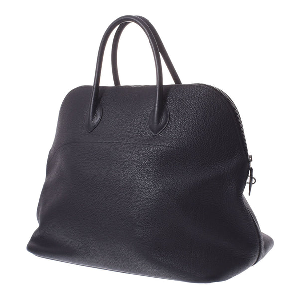 HERMES Hermes Bored 45 Black Silver Bracket □ H -engraved (around 2004) Unisex Togo Handbag A Rank Used Ginzo