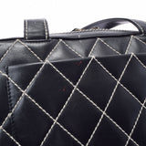 CHANEL シャネル ワイルドステッチ 黒 ゴールド金具 レディース レザー ハンドバッグ Bランク 中古 銀蔵