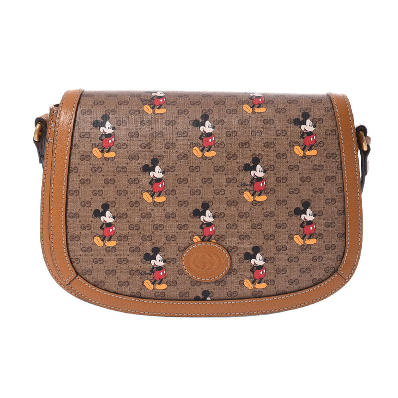 GUCCI Gucci Disney Collaboration GG Pattern Brown 602694 Ladies GG Sprem Canvas/Leather Shoulder Bag A Rank used Ginzo