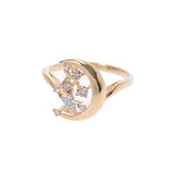 Other Moonstar motif diamond 0.20ct No. 14.5 Ladies K18YG/PT900 Ring/Ring A Rank Used Ginzo