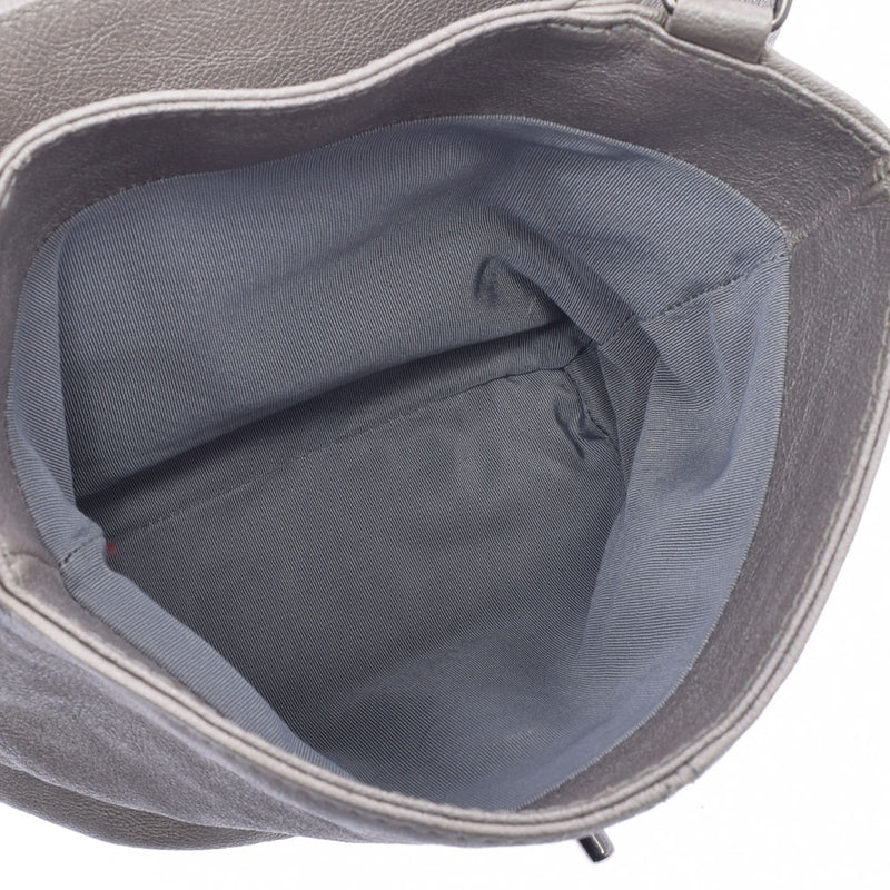 香奈儿香奈儿Matrasse链肩肩灰色古董灰色古董表层女士皮革肩带AB级使用Ginzo