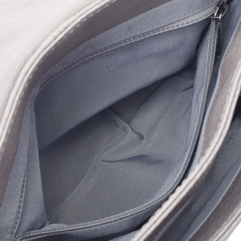 香奈儿香奈儿Matrasse链肩肩灰色古董灰色古董表层女士皮革肩带AB级使用Ginzo