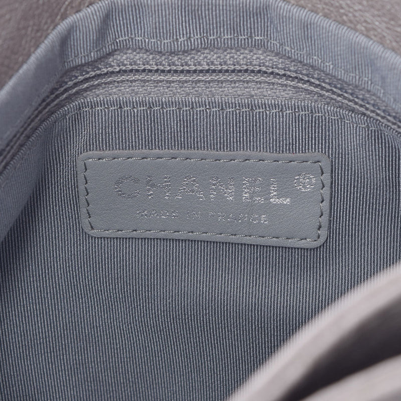 香奈儿香奈儿Matrasse链肩肩灰色古董灰色古董表层女士皮革肩带AB级使用Ginzo