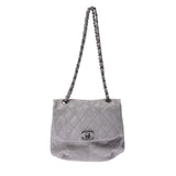 香奈儿香奈儿Matrasse链肩肩灰色古董灰色古董表层女士皮革肩带AB级使用Ginzo