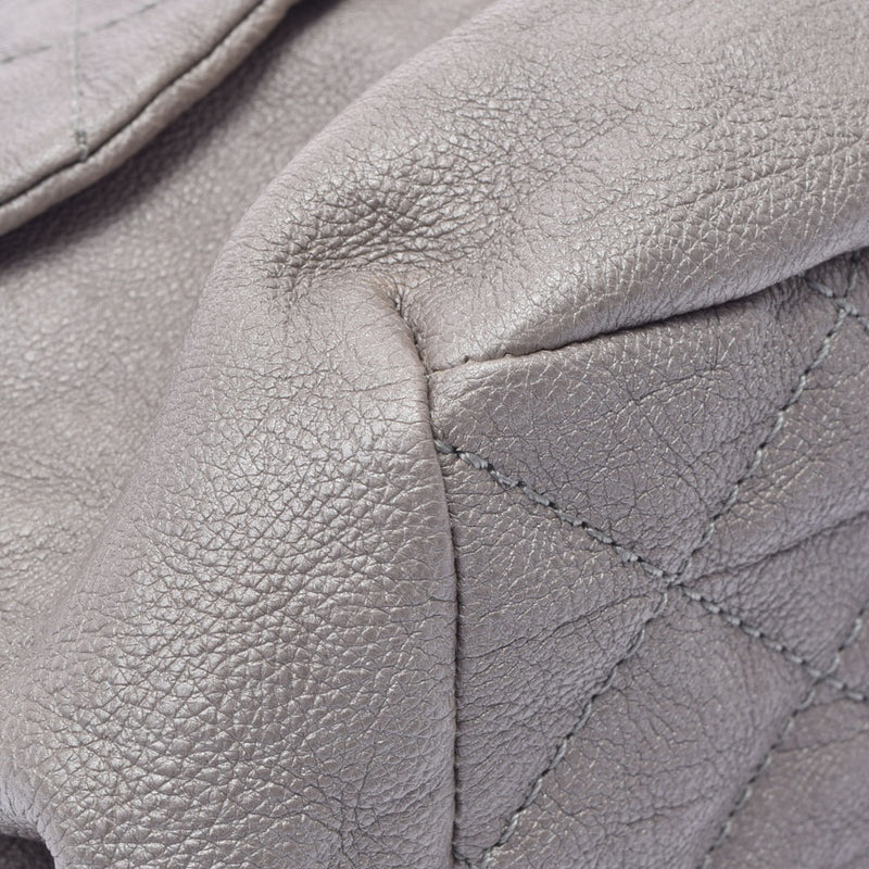 香奈儿香奈儿Matrasse链肩肩灰色古董灰色古董表层女士皮革肩带AB级使用Ginzo