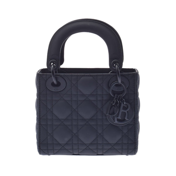 Christian DIOR Christian Dior Lady Dior Mini Bag Kanage 2way Black Ladies Ultra Mat Calf Handbag A Rank Used Ginzo