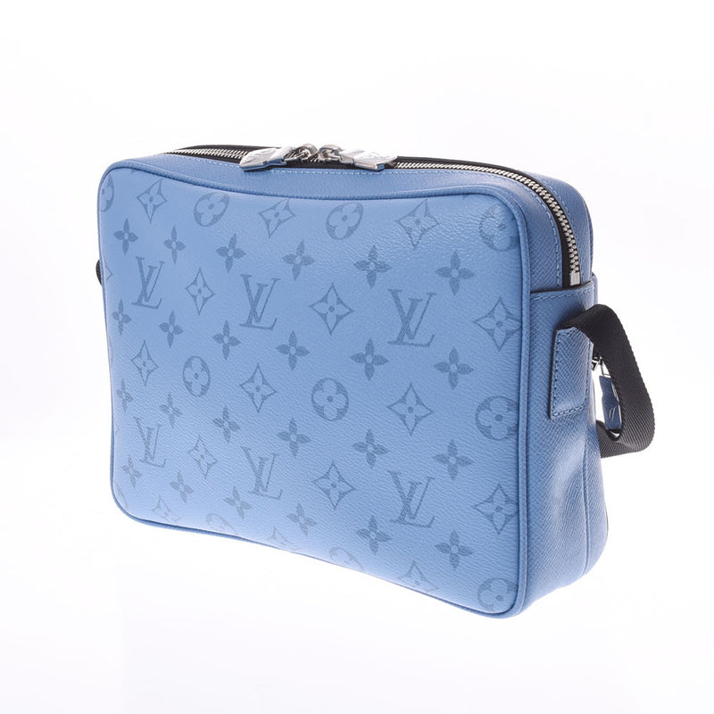 LOUIS VUITTON Louis Vuitton Tigara Bam Bam Bag Outdoor Blue Silver Bracket M30748 Men's Tiga Leather/Monogram Canvas Shoulder Bag Unused Ginzo