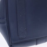 DUNHILL Dunhill Navy Blue Silver Bracket Men's Leather Tote Bag AB Rank Used Ginzo