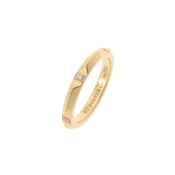 Tiffany＆Co。Tiffany True Band Ring 5P钻石9女士K18YG RING / RING A等级使用Ginzo