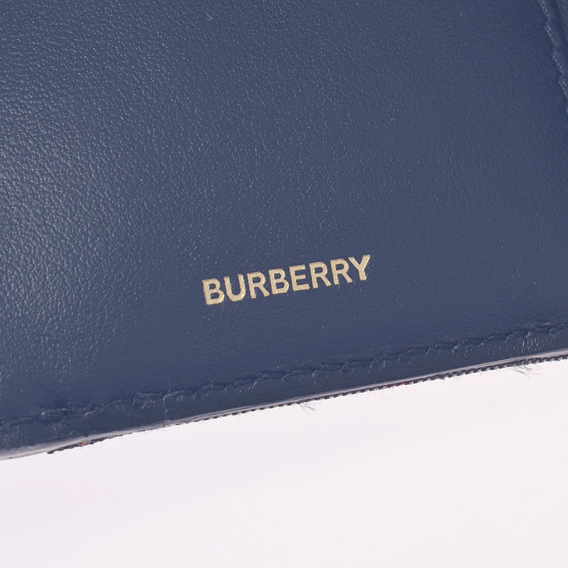 BURBERRY Burberry Check Pattern/Black Ladies Leather/Canvas Creeping Wallet Unused Ginzo