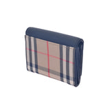 BURBERRY Burberry Check Pattern/Black Ladies Leather/Canvas Creeping Wallet Unused Ginzo