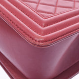 香奈儿香奈儿男孩频道25厘米连锁葡萄酒红金金架女士拉姆皮肤肩袋B等级