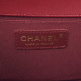CHANEL Chanel Boy Channel 25cm Chain Wine Red Gold Gold Bracket Ladies Ram Skin Shoulder Bag B Rank used Ginzo