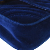 GUCCI Gucci GG Malmont Mini Chain Shoulder Blue Gold Broo 446744 Ladies Velor Shoulder Bag B Rank Used Ginzo