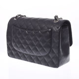 CHANEL シャネル マトラッセ チェーンショルダー Wフラップ30cm 黒 シルバー金具 レディース キャビアスキン ショルダーバッグ 新同 中古 銀蔵