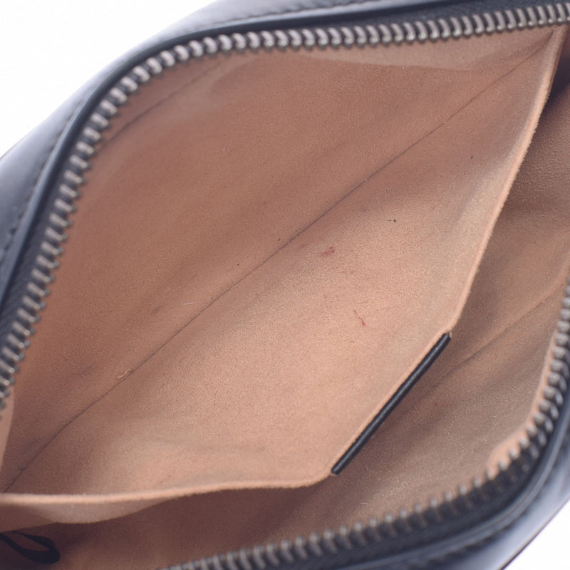 Gucci Gucci GG Marmont迷你肩袋黑色金支架448065女士小腿肩带AB AB级使用Ginzo