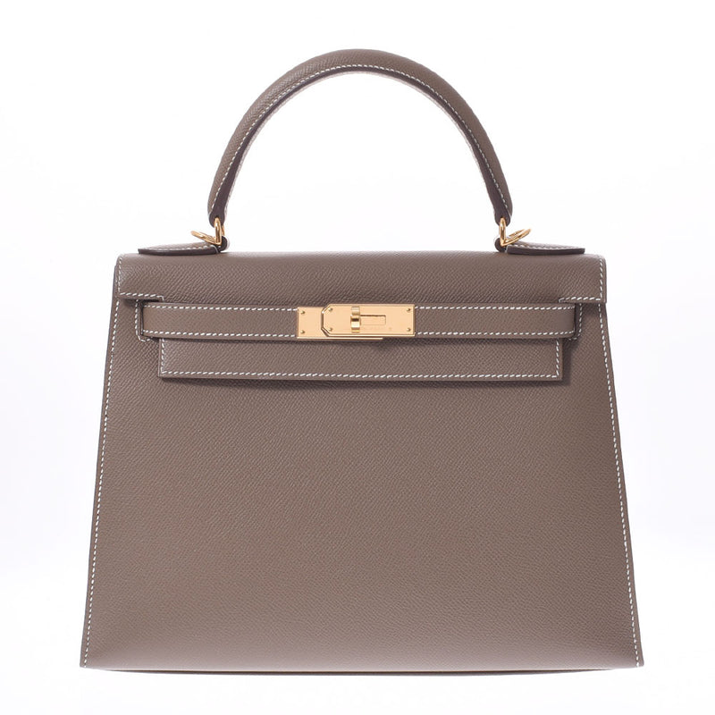 HERMES HERMES HERMES KELLY 28外缝制2way Bag Eto Pu Gold Bracket D（2019年左右）女士Vo Epson手提包新联邦Ginzo