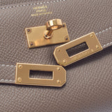 HERMES エルメス ケリーウォレット ミディアム エトゥープ ゴールド金具 D刻印(2019年頃) レディース ヴォーエプソン 長財布 新同 中古 銀蔵