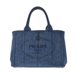 PRADA プラダ カナパミニ デニムファブリック 2WAY ネイビー ゴールド金具 1BG439 レディース デニム ハンドバッグ Bランク 中古 銀蔵