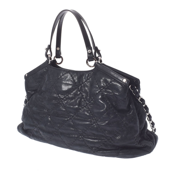 CHANEL Chanel Matrasse 2way Shoulder Black Silver Bracket Ladies Coating Canvas Handbag AB Rank Used Ginzo