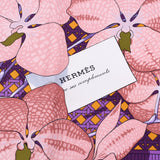 HERMES Hermes Care 90 Souvenirs D'ASIE / Asian Memories Purple Ladies Silk 100 % Scarf A Rank Used Ginzo