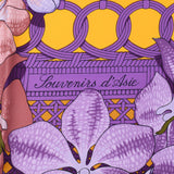 HERMES Hermes Care 90 Souvenirs D'ASIE / Asian Memories Purple Ladies Silk 100 % Scarf A Rank Used Ginzo