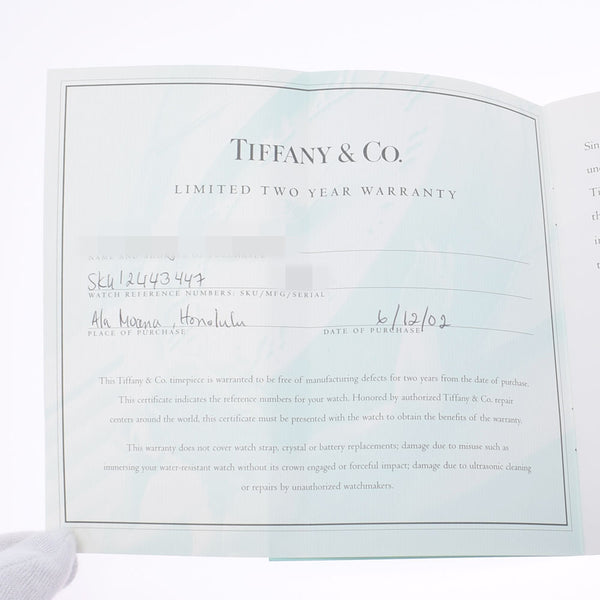 Tiffany＆Co。Tiffany Oval Classic Ladies K14YG观看石英白色表盘均使用Ginzo