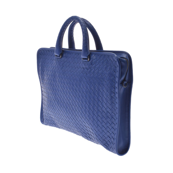 [Father's Day Product] BOTTEGAVENETA Bottega Veneta Intrecciato Blue B06812733A Men's Calf Business Bag New Delivery Ginzo
