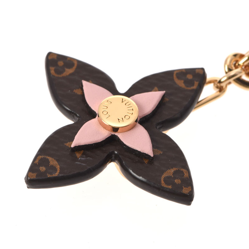 LOUIS VUITTON Louis Vuitton Bijouel Shenne Blooming Flower Brown/Pink Gold Bracket M63086 Ladies GP Keychain A Rank Used Ginzo