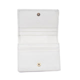 GUCCI Gucci Sherry Line Double G White Gold Bracket 536453 Ladies Calf Bi -Fold Wallet AB Rank Used Ginzo