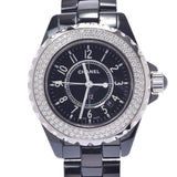 CHANEL Chanel J12 Bezel Diamond H0949 Boys Black Ceramic Watch Quartz Black Dial A Rank Used Ginzo