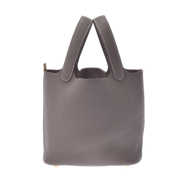 HERMES エルメス ピコタンロック PM  エトゥープ ゴールド金具 Z刻印(2021年頃) レディース トリヨンクレマンス ハンドバッグ 新同 中古 銀蔵