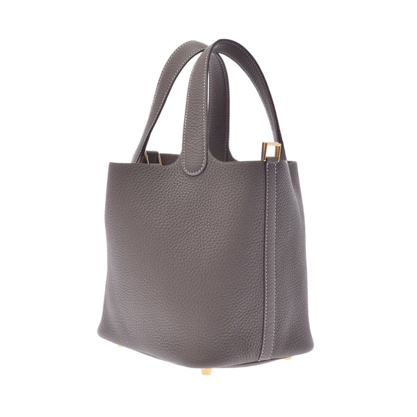 HERMES エルメス ピコタンロック PM  エトゥープ ゴールド金具 Z刻印(2021年頃) レディース トリヨンクレマンス ハンドバッグ 新同 中古 銀蔵