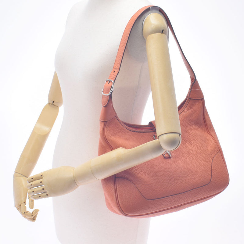 HERMES Hermes Trim 31 Orange Silver Bracket □ H -engraved (around 2004) Ladies Toryon Lemance One Shoulder Bag B Rank Used Ginzo