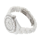 CHANEL Chanel J12 33mm 12P Diamond H1628 Men's White Ceramic/SS Watch Quartz White Dial A Rank used Ginzo