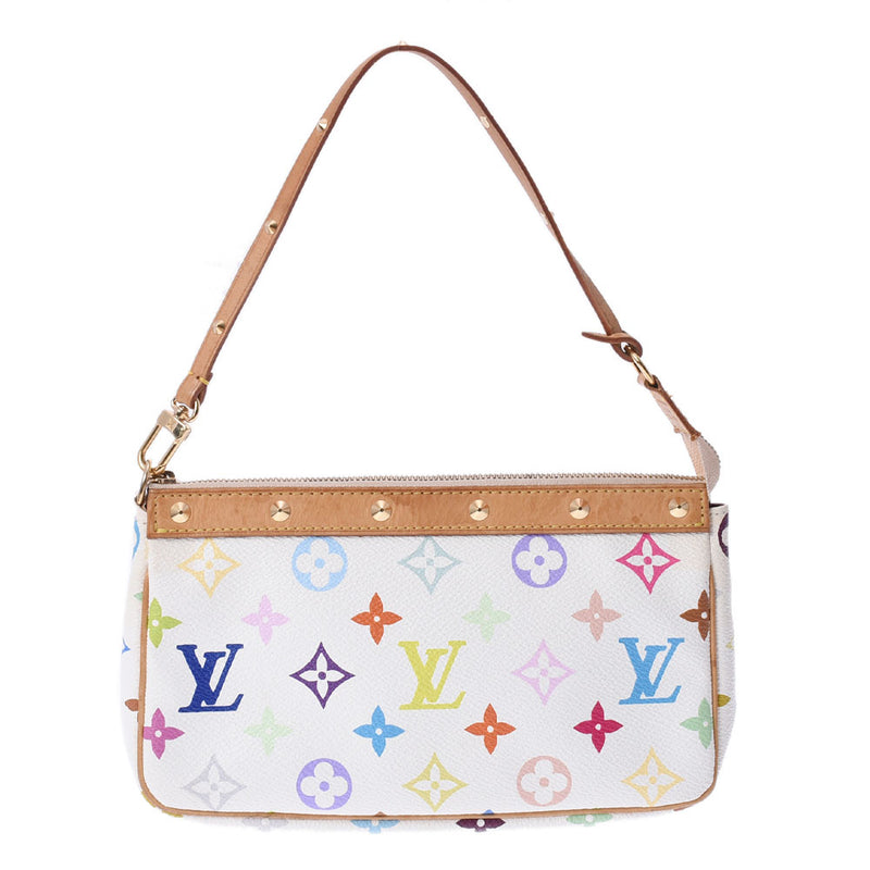 LOUIS VUITTON ルイヴィトン マルチカラー ポシェット アクセソワール ブロン(白) M92649 レディース モノグラムマルチカラー アクセサリーポーチ Bランク 中古 銀蔵