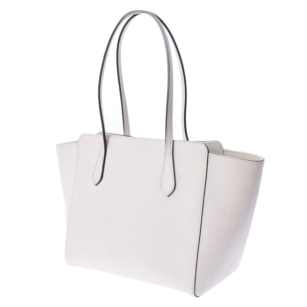 Gucci Gucci Wing Tote White 354408女士小牛手提袋A级使用Ginzo