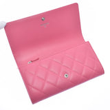 CHANEL Chanel Simple CC Pink Ladies Lambskin Bi -fold Wallet B Rank Used Ginzo