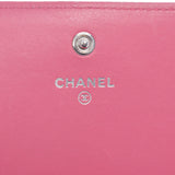 CHANEL Chanel Simple CC Pink Ladies Lambskin Bi -fold Wallet B Rank Used Ginzo