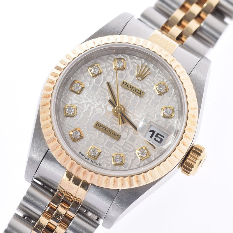 ROLEX Rolex Datejust 10P diamond 69173G Ladies YG/SS Watch Automatic Silver Computer Dial A Rank used Ginzo