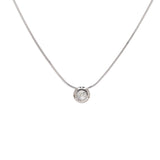 Other diamond 0.504ct single diamond silver ladies PT850/900 Necklace A rank used Ginzo