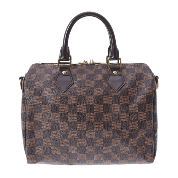 LOUIS VUITTON Louis Vuitton Damier Speedy Bandriere 25 Brown N41365 Unisex Damier Cambus Leather Handbag B Rank used Ginzo